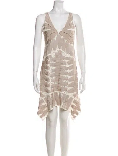 Pre-owned Sachin & Babi Printed Knee-length Dress In Neutral