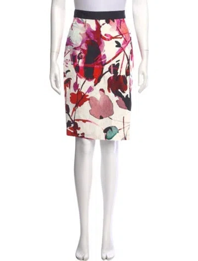Pre-owned Sachin & Babi Printed Knee-length Skirt In White