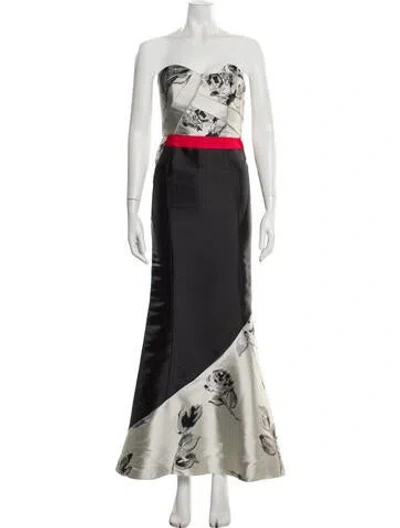 Pre-owned Sachin & Babi Printed Long Dress In Black