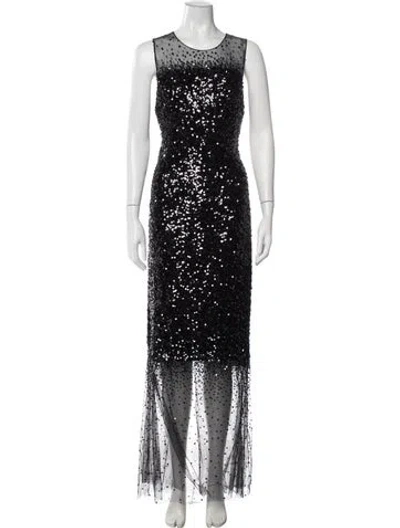 Pre-owned Sachin & Babi Printed Long Dress In Black