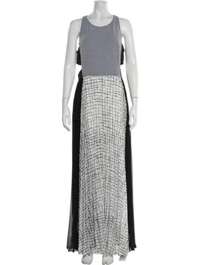Pre-owned Sachin & Babi Printed Long Dress In Black/white