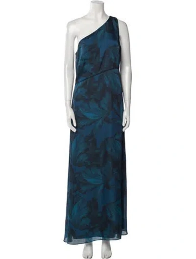 Pre-owned Sachin & Babi Printed Long Dress In Blue