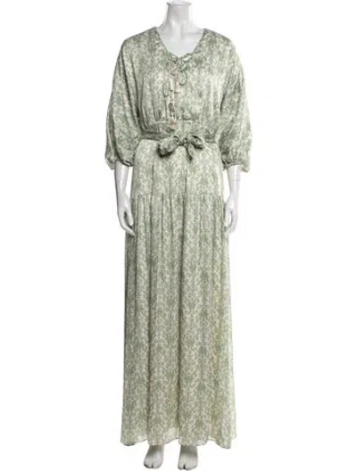 Pre-owned Sachin & Babi Printed Long Dress In Multi