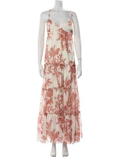 Pre-owned Sachin & Babi Printed Long Dress In Neutral