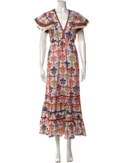 Pre-owned Sachin & Babi Printed Long Dress In Neutral