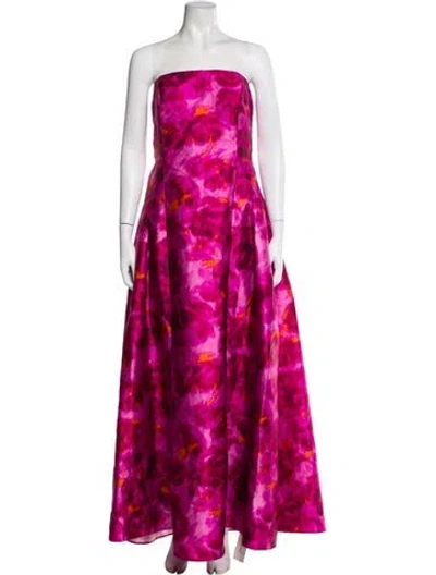 Pre-owned Sachin & Babi Printed Long Dress In Pink
