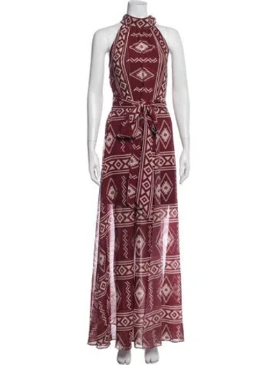 Pre-owned Sachin & Babi Printed Long Dress In Red
