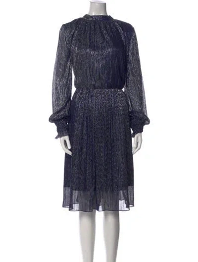 Pre-owned Sachin & Babi Printed Midi Length Dress In Blue