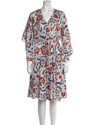 Pre-owned Sachin & Babi Printed Midi Length Dress In Multi