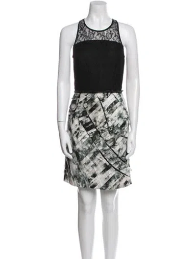 Pre-owned Sachin & Babi Printed Mini Dress In Black