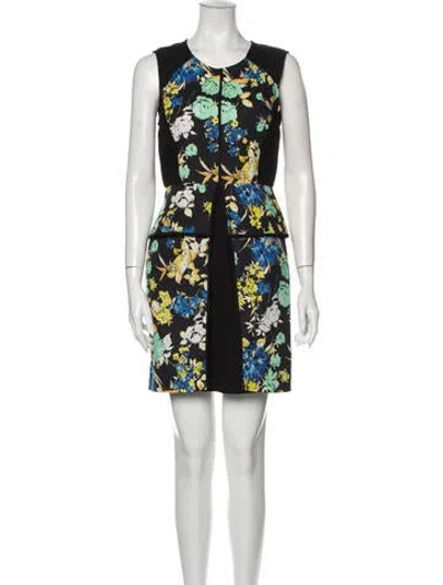 Pre-owned Sachin & Babi Printed Mini Dress In Black