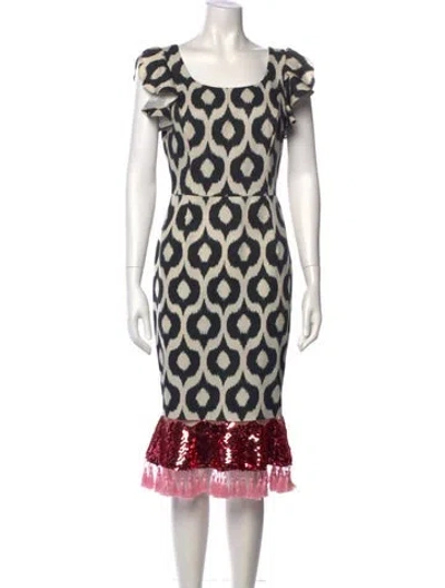 Pre-owned Sachin & Babi Printed Mini Dress In Black