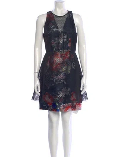 Pre-owned Sachin & Babi Printed Mini Dress In Blue
