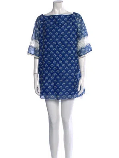 Pre-owned Sachin & Babi Printed Mini Dress In Blue