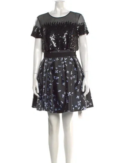 Pre-owned Sachin & Babi Printed Mini Dress In Green