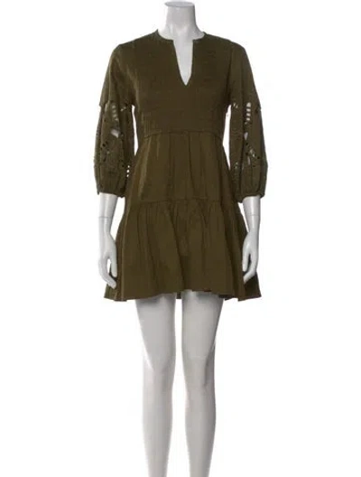 Pre-owned Sachin & Babi Printed Mini Dress In Green