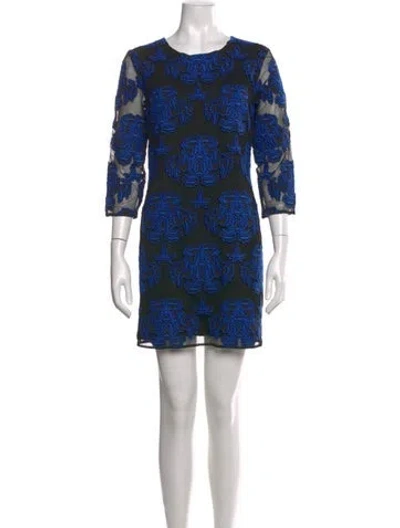 Pre-owned Sachin & Babi Printed Mini Dress W/ Tags In Black