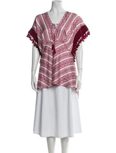 Pre-owned Sachin & Babi Printed V-neck Top In Multi