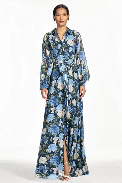 Sachin & Babi Priscilla Gown In Porcelain Botanica