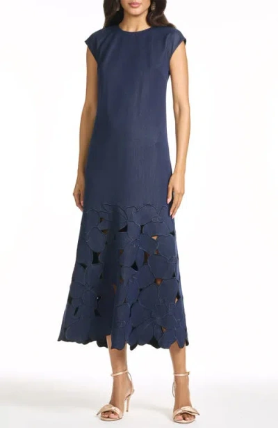 Sachin & Babi Sabette Embroidered Midi Dress In Animal Print