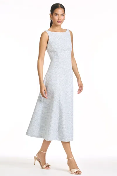 Sachin & Babi Sabrina Ice Blue Tweed A-line Dress