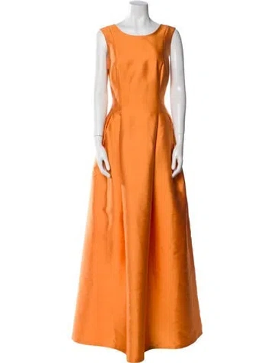 Pre-owned Sachin & Babi Scoop Neck Long Dress In Orange