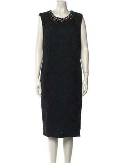 Pre-owned Sachin & Babi Scoop Neck Midi Length Dress In Black