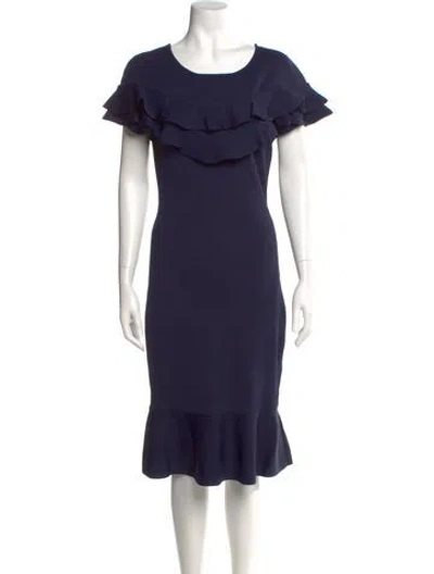 Pre-owned Sachin & Babi Scoop Neck Midi Length Dress W/ Tags In Blue