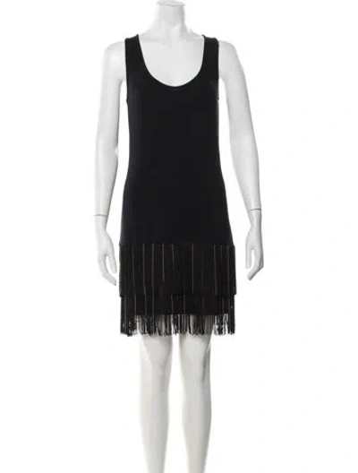 Pre-owned Sachin & Babi Scoop Neck Mini Dress In Black