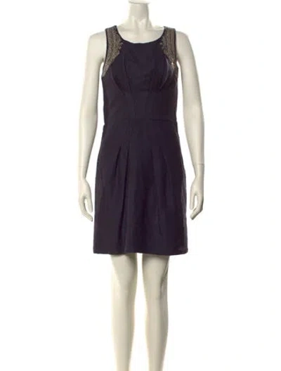 Pre-owned Sachin & Babi Scoop Neck Mini Dress In Blue