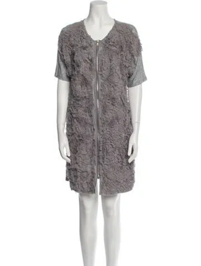 Pre-owned Sachin & Babi Scoop Neck Mini Dress In Gray