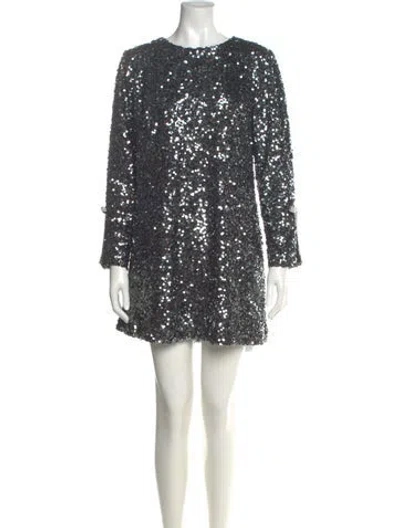 Pre-owned Sachin & Babi Scoop Neck Mini Dress In Silver