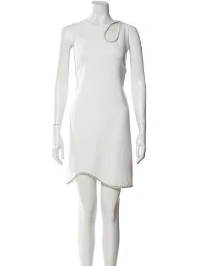Pre-owned Sachin & Babi Scoop Neck Mini Dress In White