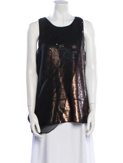 Pre-owned Sachin & Babi Scoop Neck Sleeveless Top In Black