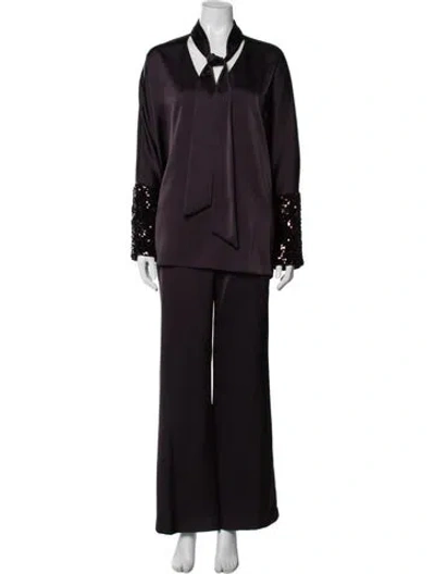 Pre-owned Sachin & Babi Sequin Embellishments Pant Set In Purple