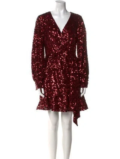 Pre-owned Sachin & Babi Sequin Mini Dress In Burgundy