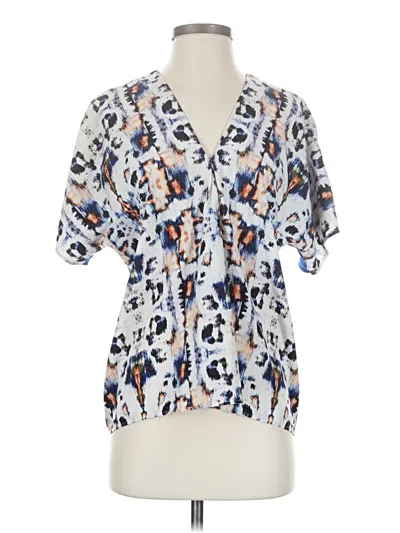 Pre-owned Sachin & Babi Short Sleeve Blouse In Blue