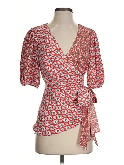 Pre-owned Sachin & Babi Short Sleeve Blouse In Orange