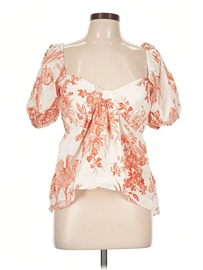 Pre-owned Sachin & Babi Short Sleeve Blouse In Orange