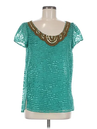 Pre-owned Sachin & Babi Short Sleeve Blouse In Teal