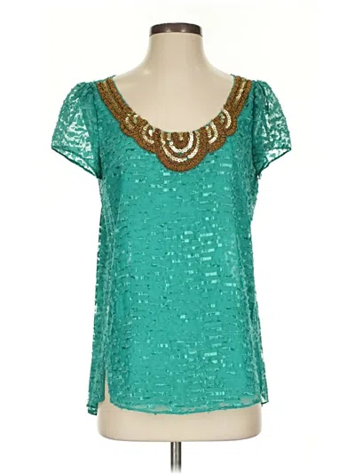 Pre-owned Sachin & Babi Short Sleeve Blouse In Teal