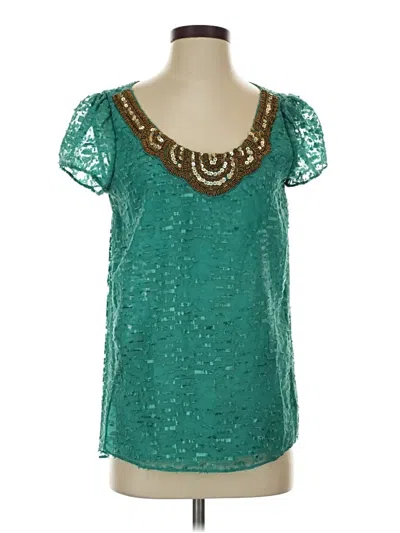 Pre-owned Sachin & Babi Short Sleeve Blouse In Teal