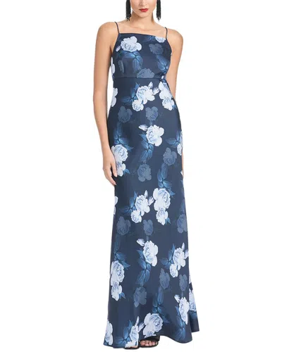 Sachin & Babi Shyla Floral Print Gown In Midnight Glacial Rose In Blue