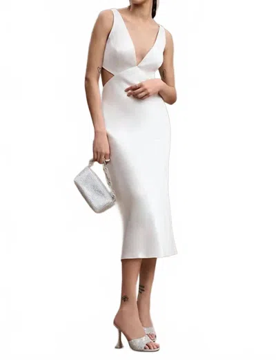 Sachin & Babi Sierra Satin Midi Dress In White