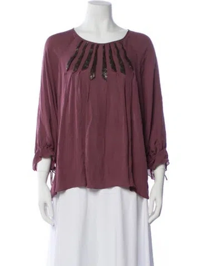 Pre-owned Sachin & Babi Silk Crew Neck Blouse In Purple