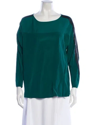 Pre-owned Sachin & Babi Silk Crew Neck Top In Green