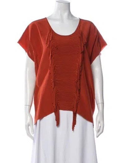 Pre-owned Sachin & Babi Silk Crew Neck Top In Orange