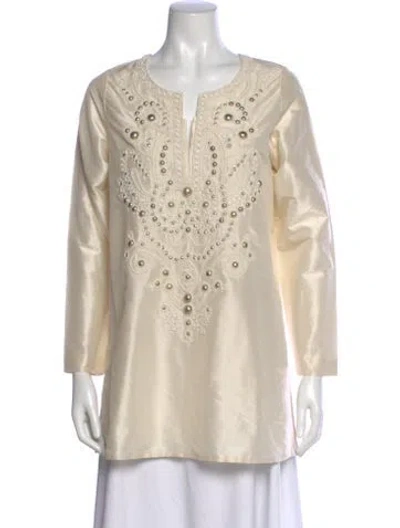 Pre-owned Sachin & Babi Silk Crew Neck Tunic In Neutral