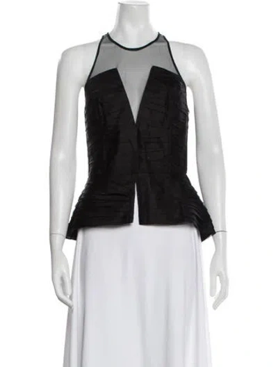 Pre-owned Sachin & Babi Silk Halterneck Top In Black
