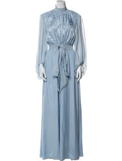 Pre-owned Sachin & Babi Silk Long Dress W/ Tags In Blue